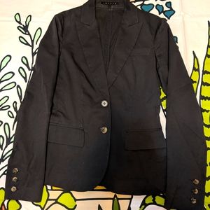 Theory suit jacket black mini stripes